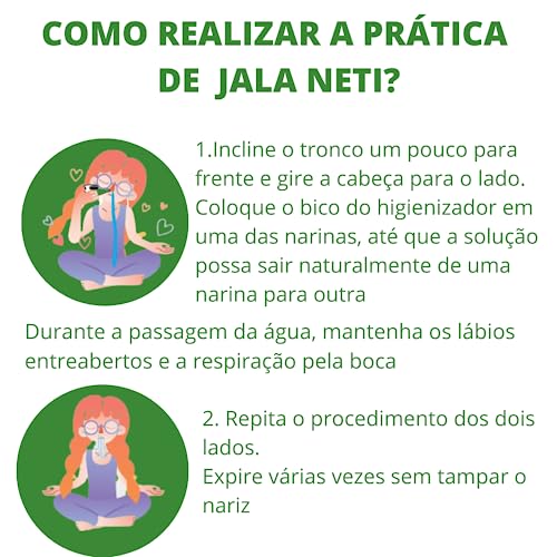 Higienizador Nasal Neti Pot Jalaneti Ducha Lavador Narilz Combate Sinusite Rinite Congestão Nasal