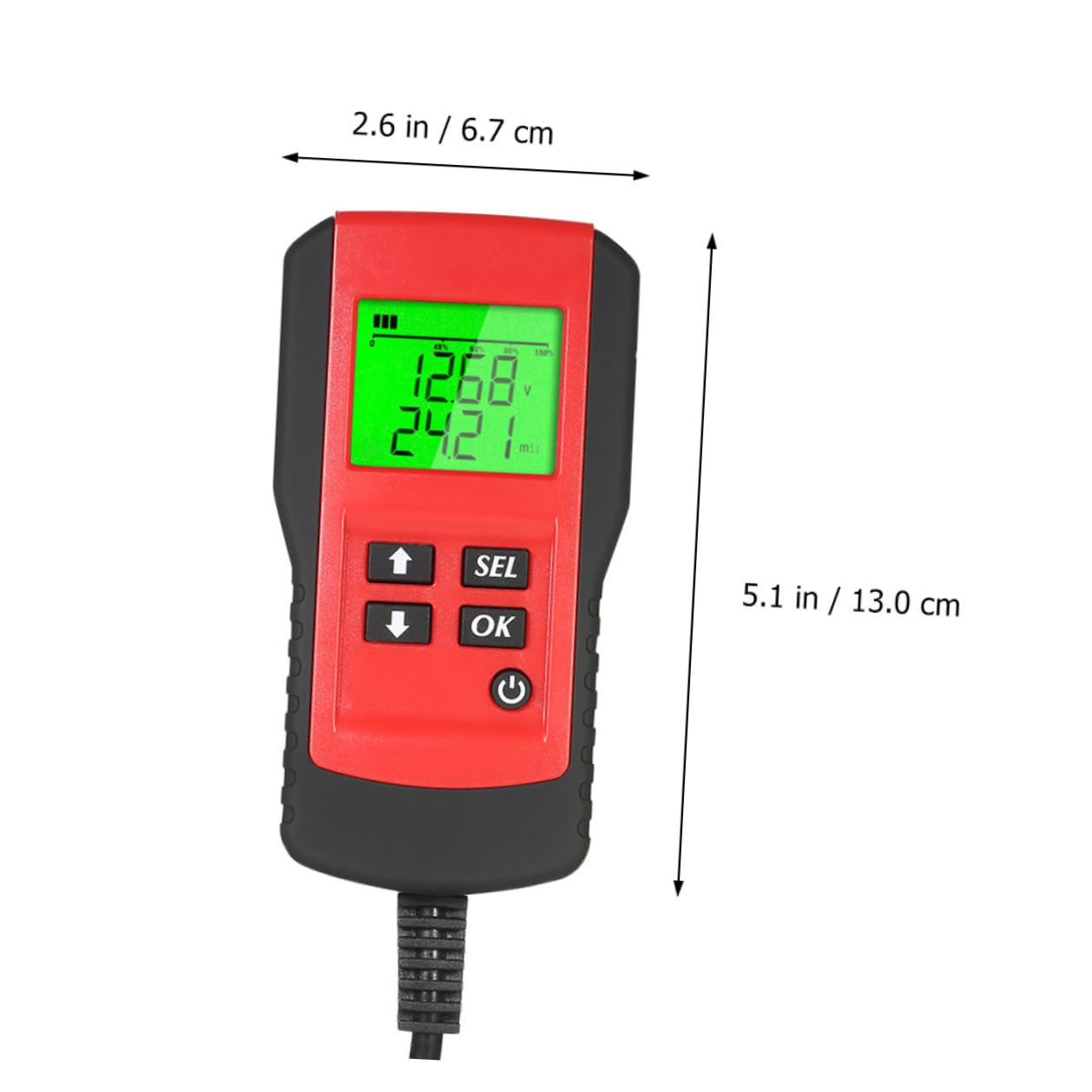 Tester per Batterie Auto Digitale 12V Schermo LCD Retroilluminato e Analizzatore di Tensione Resistenza e Capacità per Veicoli Strumento di Test Batteria per Auto e Moto