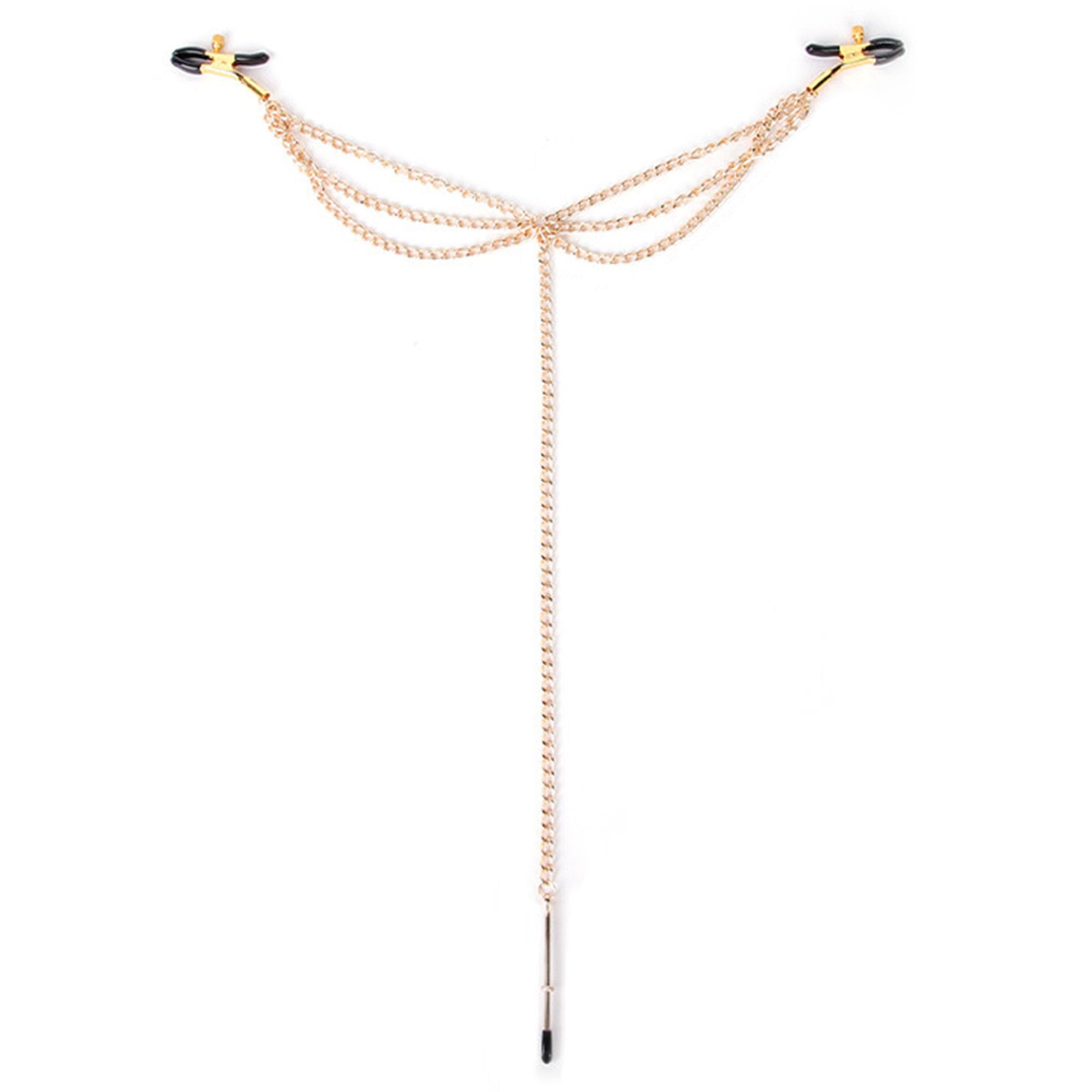 Sexy Nipple Clamps Pussy Clamps with Chain BDSM Tools Non-Piercing Clitoris Labia Clamp Adjustable Nipple Breast Clips Sex Bondage Restraint Fetish Flirting Kinky Sex Toys for Women Couples