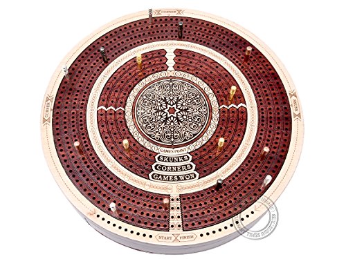 Round Shape 4 Tracks Continuous Cribbage Board miniatura 3