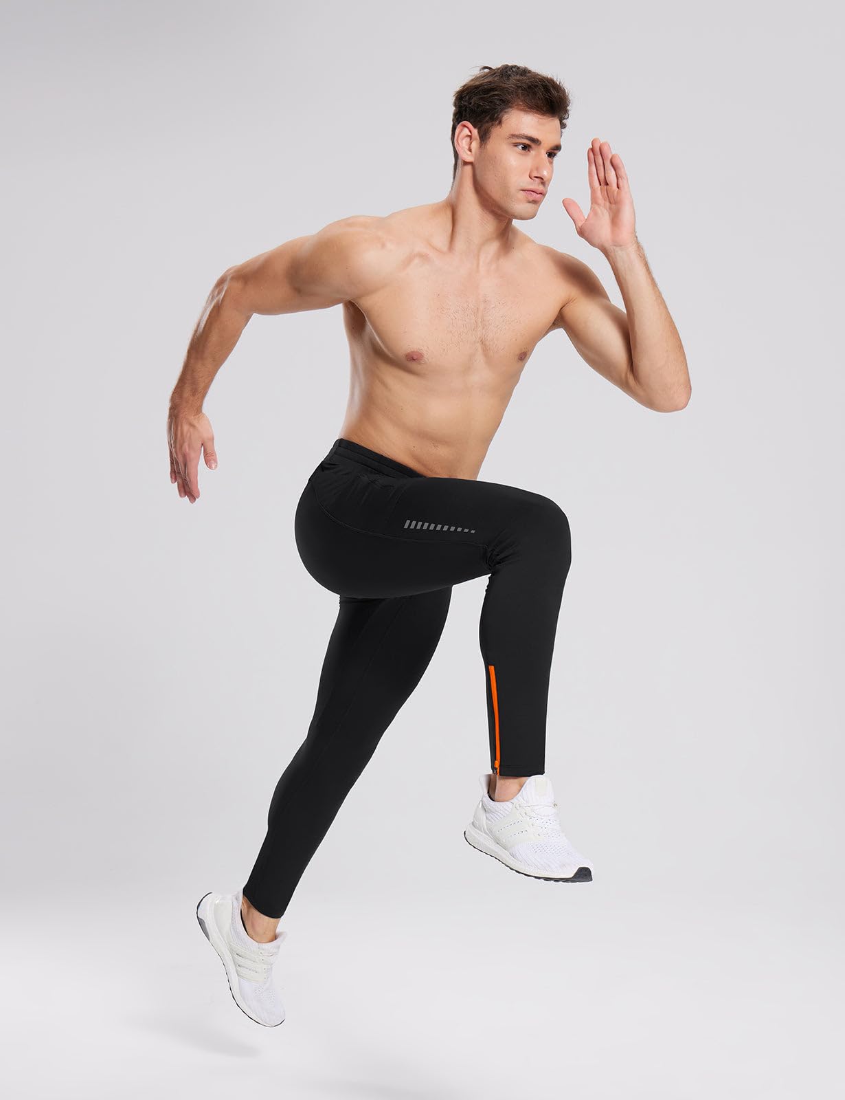 baleaf Collants thermiques de course à pied pour homme - Pantalon de cyclisme doublé en polaire - Legging de compression avec poches zippées - Équipement pour temps froid