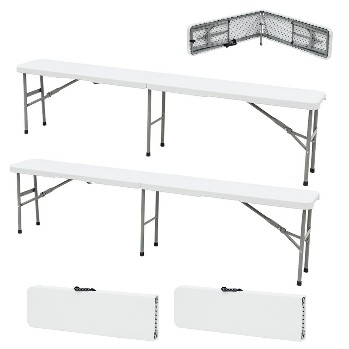 LOT 2 BANCS Pliables 180/180 x 28 X 43,5 CM/POIGNÉE DE Transport - KAMBERG