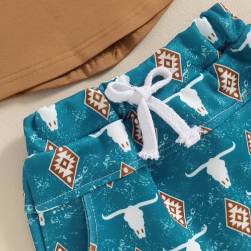 Western Baby Boy Clothes Letter Cow Print Short Sleeve T-Shirt Casual Shorts Set Toddler Summer Clothes Cowboy Outfit4