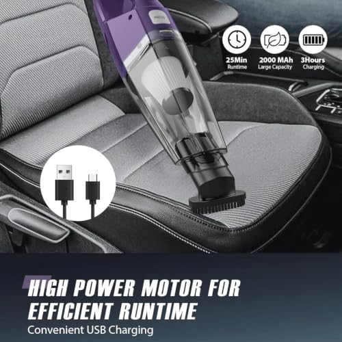 Image of Bossdan Handheld Vacuum Cordless - Car Vac Portable with 8KPA & Multi Accessories & Low Noise, Lightweight Hand Held Vacuum Cordless Rechargeable for Car /Home /Dust /Pet Hair, Mine Portable Vacuum
