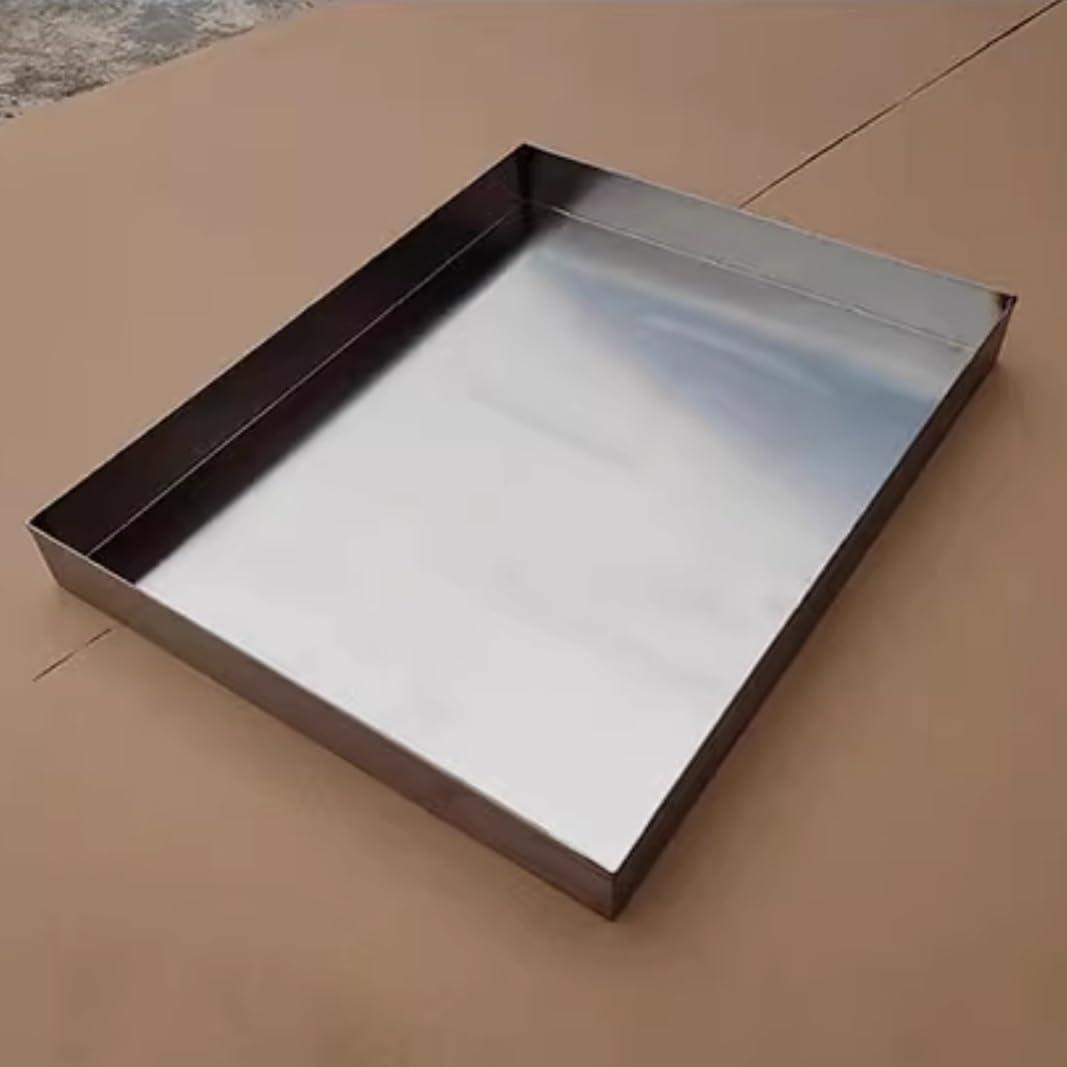 Auffangwanne Edelstahl Groß Kondensatwanne for Klimaanlagen Wasserauffang Und Ablaufwanne aus Edelstahl for Innen-und Außengeräte Ecken Dicht Verschweißt(100x70cm(39x28in))