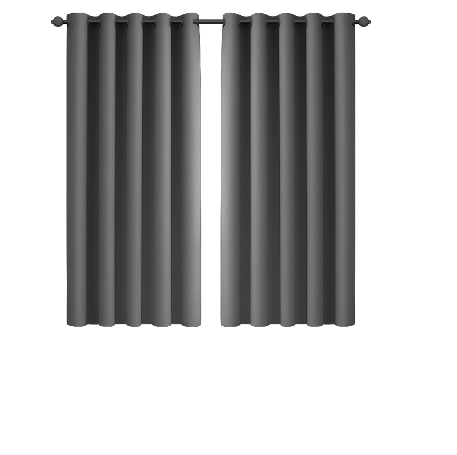 Imperial Rooms Eyelet Blackout Curtains for Bedroom 66x54 Inch Grey Curtains for Living Room Thermal insulated and Energy Saving 2 Panels with Tiebacks