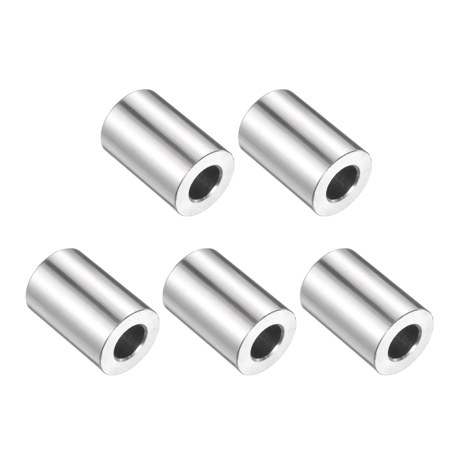 uxcell 5pcs Stainless Steel Spacer 3/8" Bore x 3/4" OD x 1-1/2" Length Screw Bushing Plain Finish Round Metal Spacer for M10 Screws Bolts and Rods