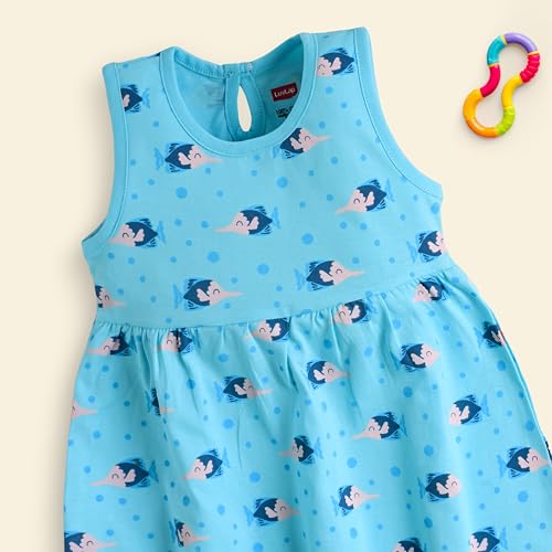 Image of LuvLap Baby Girl 100% Cotton Sleevless Girls Frock Pack of 3