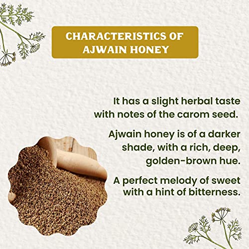 Image of Vediko Origins Organic Farm Fresh Raw Ajwain Honey (1 Kg) 100% Pure & Natural Uprocessed Single Origin Honey From Ajwain Farms | Helps In Fighting Infection | Chemical Free, No Sugar, No Adulteration