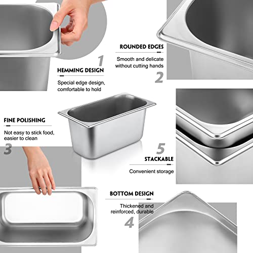Image of Thenshop 10 Pack Stainless Steel Steam Table Pans
