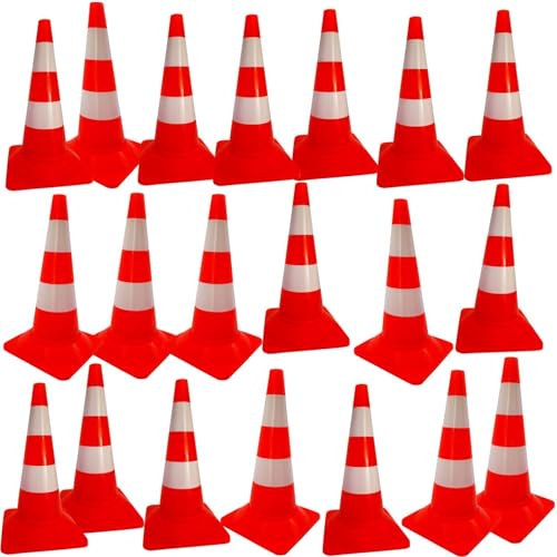 20 Stück Leitkegel 50 cm orange-weiß Warnhut Leitkegel...