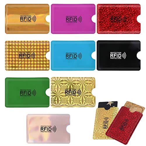 TUKNN Fundas de Bloqueo RFID, Funda Protectora RFID para Tarjetas de crédito, Bloqueo RFID Tarjeta de Credito, Banco de Bloqueo, Antirrobo, Cartera, Funda Protectora, Tarjetas de Crédito, 9 PCS