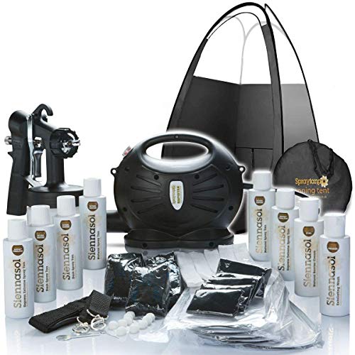 Spray Tan Machine Rapidtan Professional HVLP Spray Tan Kit inc Sticky feet,Tent, Airbrush, 6 X Sunless Spray Tan Solutions