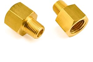 SDTC Tech Brass Pipe Fitting 1/8" NPT Male to 1/4" NPT Female Reducer Adapter