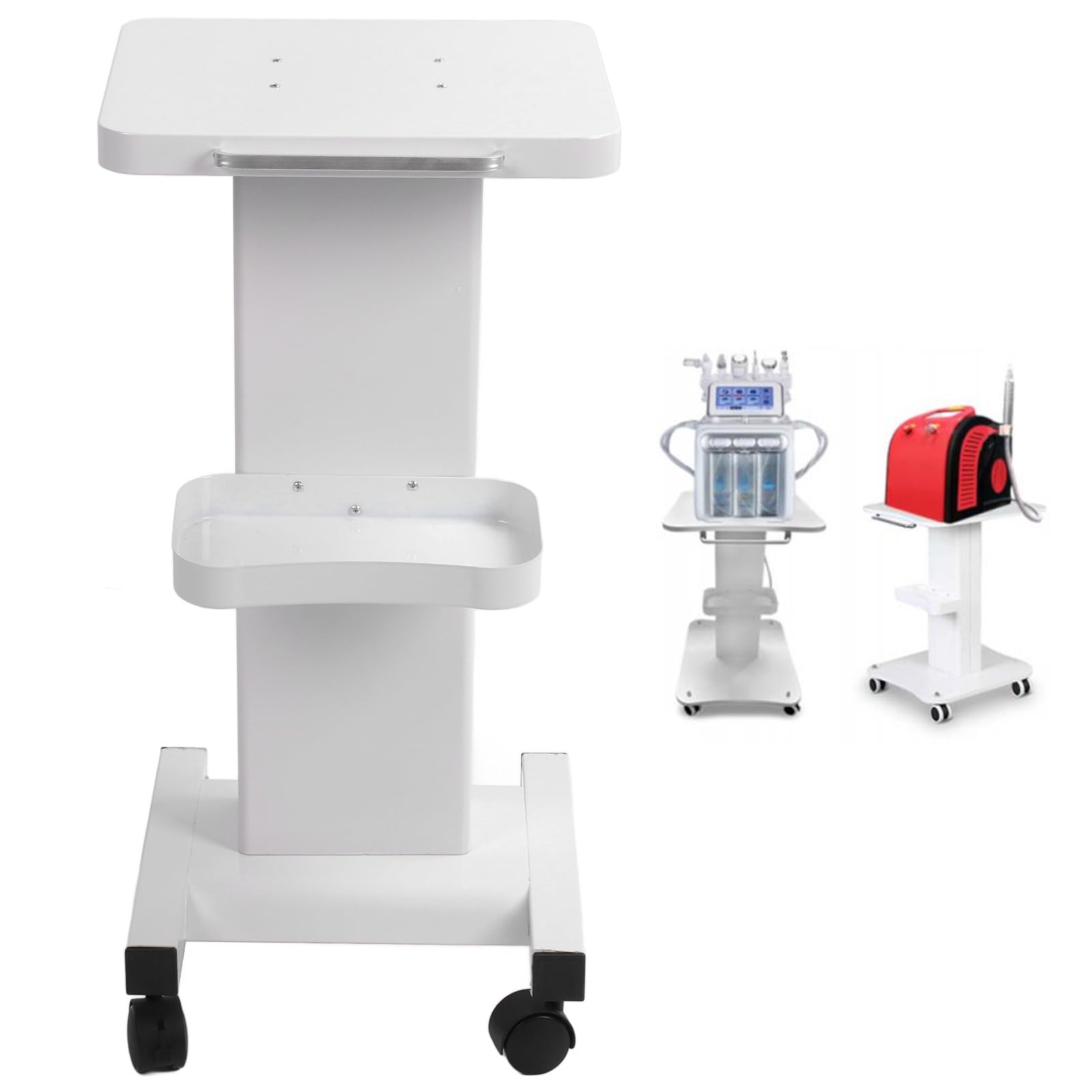 Hidyliu Carrello Carrello per Saloni di Bellezza con Ruote per Uso Professionale Spa con Ruote Elegante Ideale per Saloni di Bellezza Laboratori Ospedali Realizzato in Robusto Ferro Altezza 70 Cm