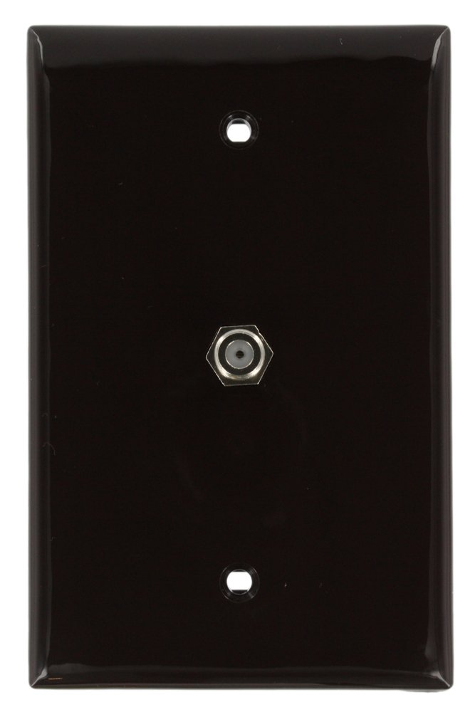 Leviton Midsize Video Wall Jack, F Connector, 40539-MB, Brown