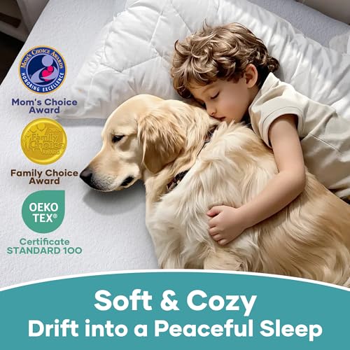OhGeni 2 Pack Full Size Mattress Protector, 100% Waterproof, Fitted Sheet with Deep Pockets, 6''-18'', Premium Noiseless Breathable Soft Material, Mattresses Cover for Bed