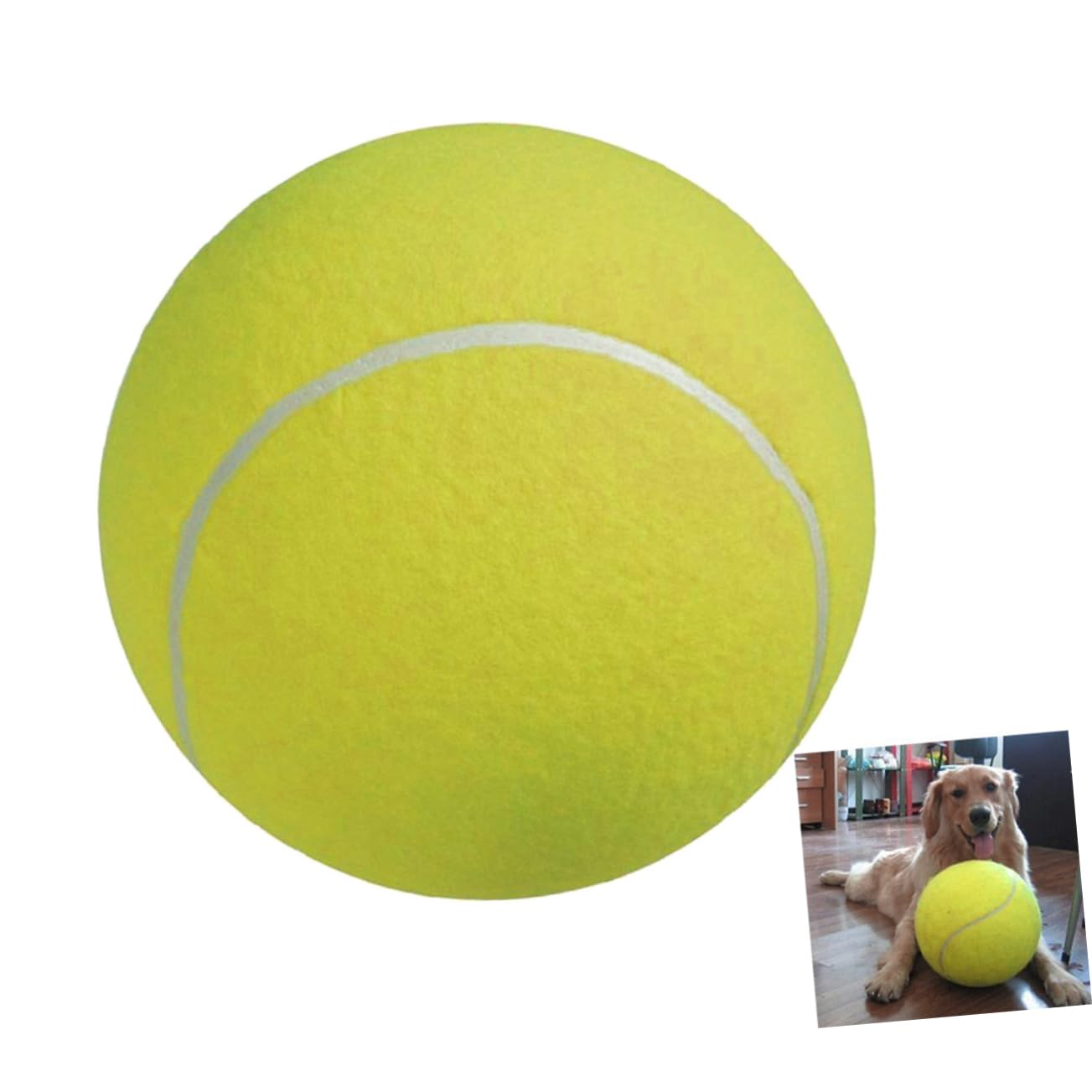 HANABASS 2pezzi Palla da Tennis Gigante Gonfiabile in Gomma con Superficie in Flanella Adatta per Gioco all Aperto Giocattolo per Animali Domestici