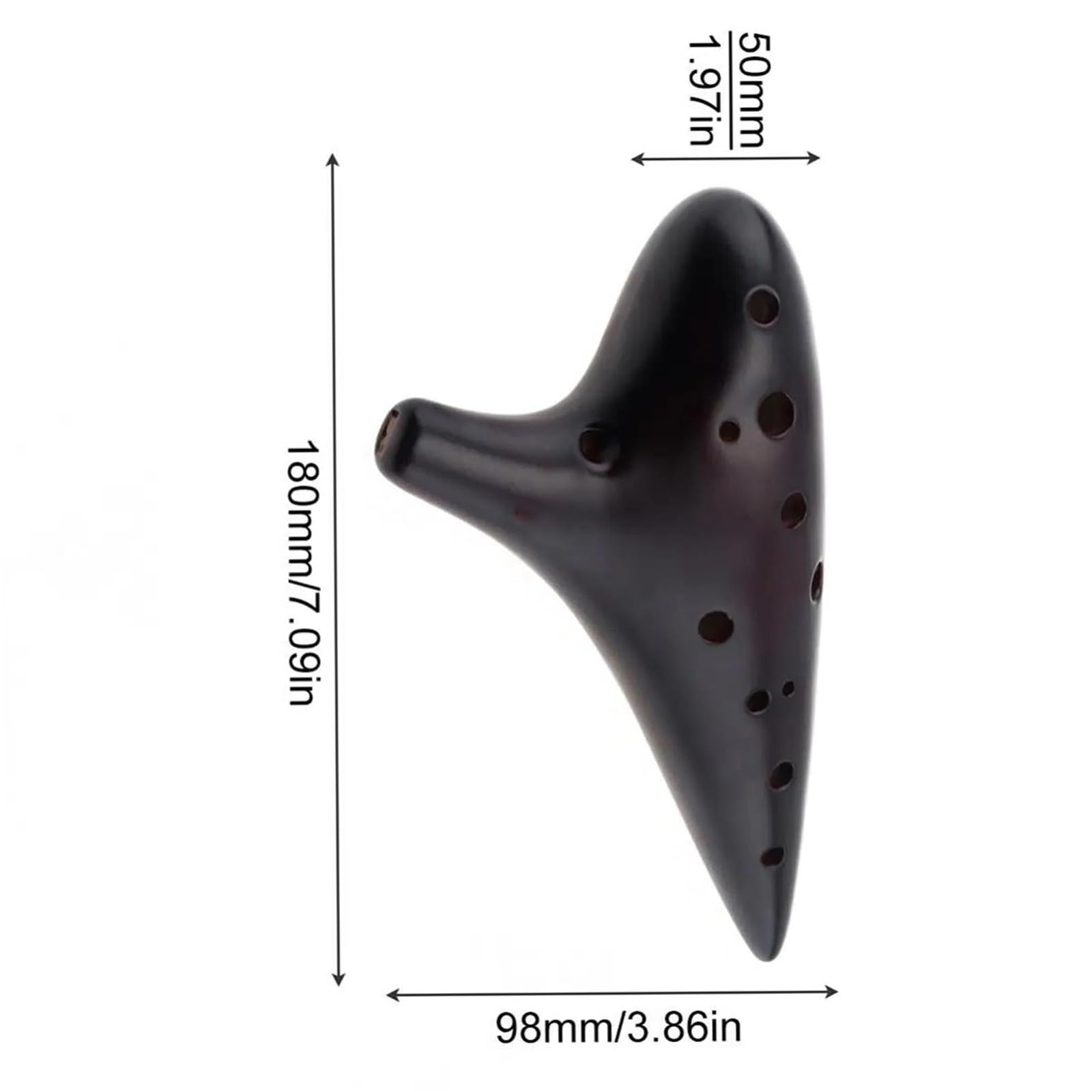 Ocarina Standard Ocarina in ceramica a 12 fori in Do alto facile da suonare | Timbro ricco e pieno, gamma compatta e leggera, equilibrata