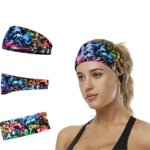 LANYU 2Pcs/pack Cycling Headwear Hat Cap Running Bandana Headbands Personalized Head Scarf (one size, color smoke)