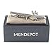 MENDEPOT Fashion Silver and Gold Two-Tone Dancer Tie Clip with Box Wedding Dancer Cufflinks (Tie Clip B)