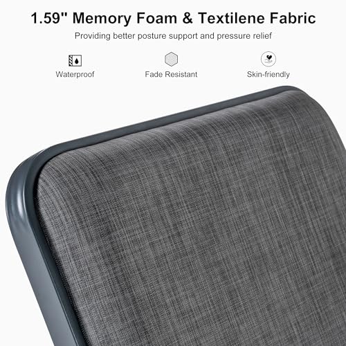 Image of PURPLE LEAF 4 Piece Patio Chaise Lounge Luxury Heavy-Duty Adjustable Gray