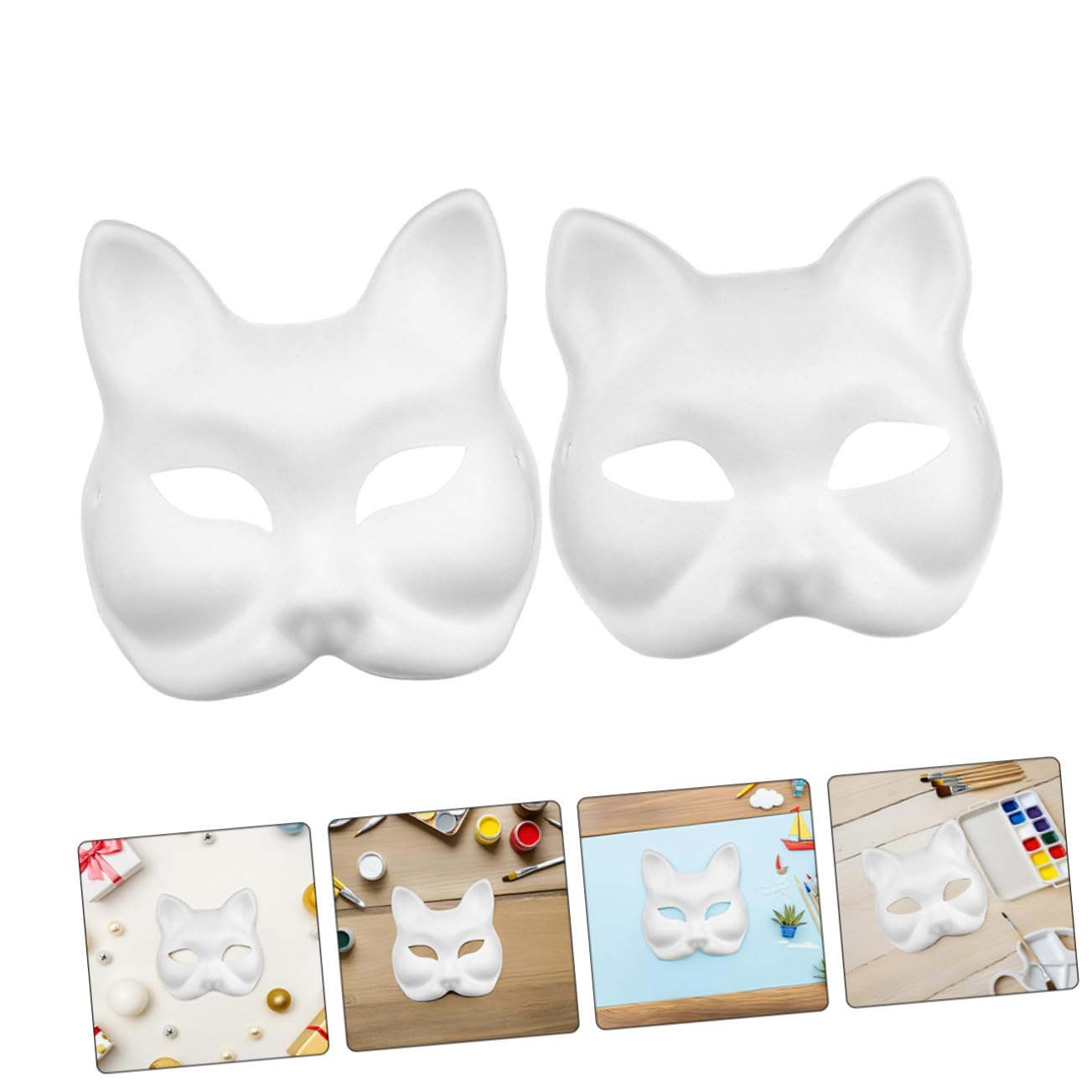 Hohopeti 16 Maschere Vuote da Decorare in Pulp e Volpe Maschere DIY per Halloween e Feste Tema Facili da Dipingere e Personalizzare per Adulti