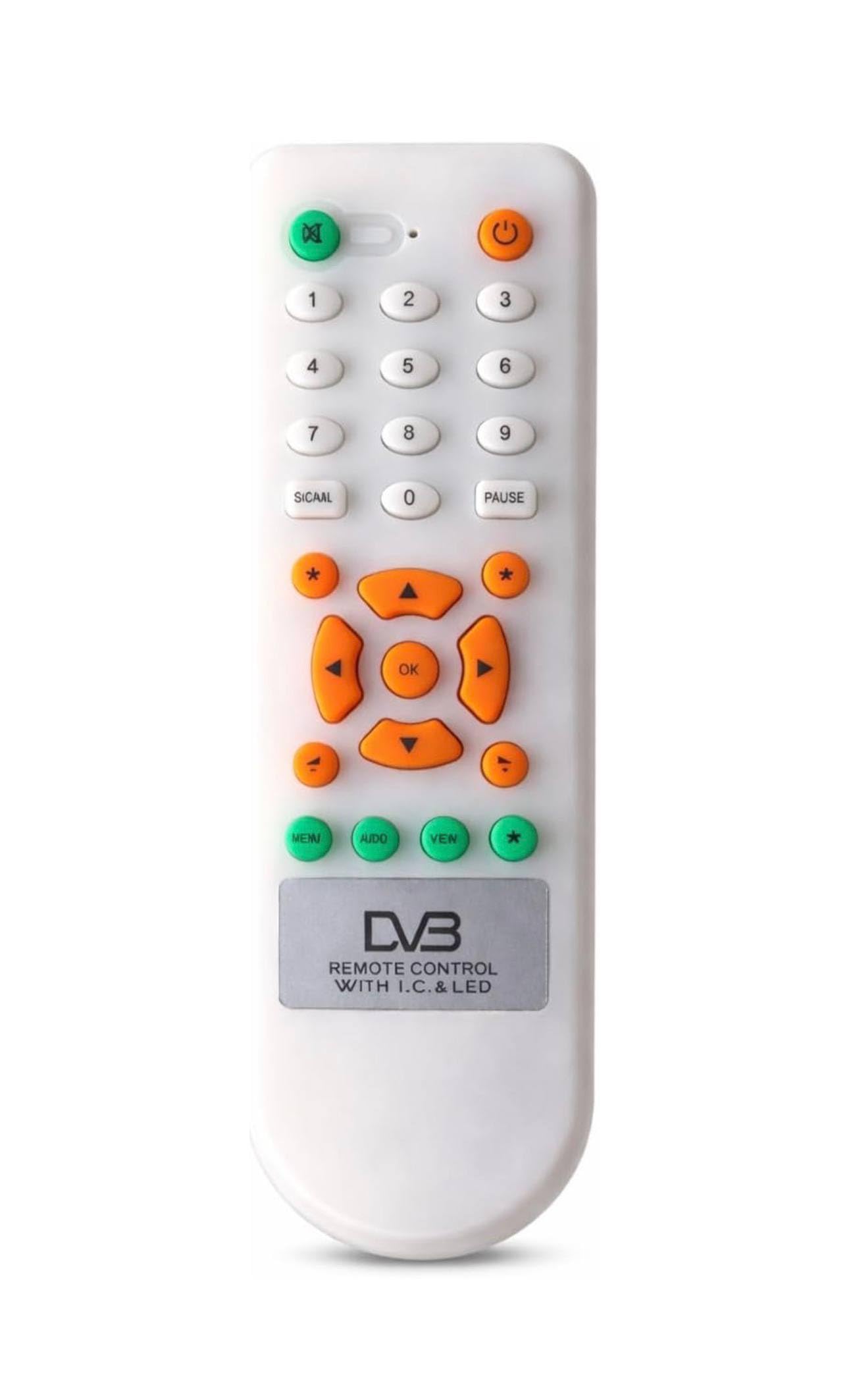 DVB Remote Control Compatible with DD Free Dish D2H Set Top Box, White, with I.C. & LED, Infrared Technology-image-2