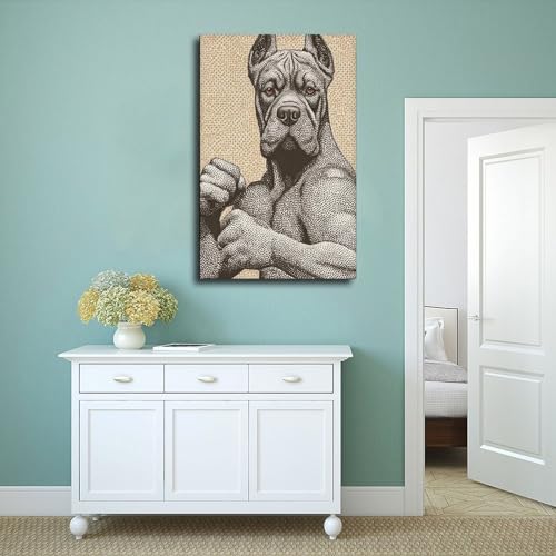 Portrait Cane Corso toile tendue décoration chien fun - 4