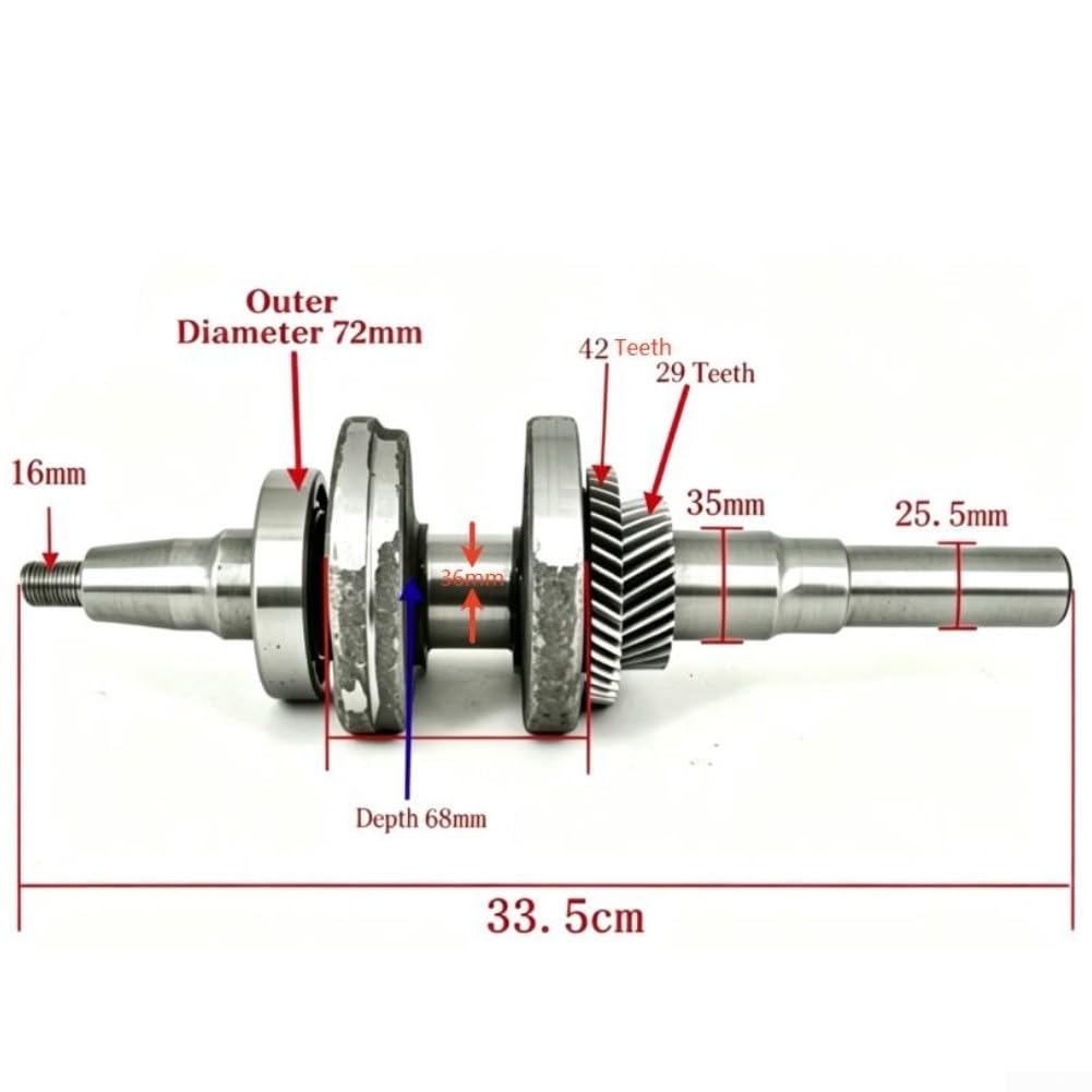 Cigüeñal para motor GX390 188F - Componente de acero diseñado con precisión para kit de reparación de piezas de motor de generador compatible con maquinaria de plantas, tono plateado