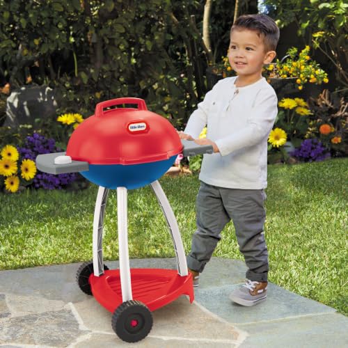Little Tikes Sizzle & Serve Grill – Red, White & Blue, 14 Accessories, Little Chef Interactive Cooking Playset for Kids and Toddlers - image 4
