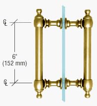 CRL Polished Brass 6" Colonial Style Back-to-back Pull Handle