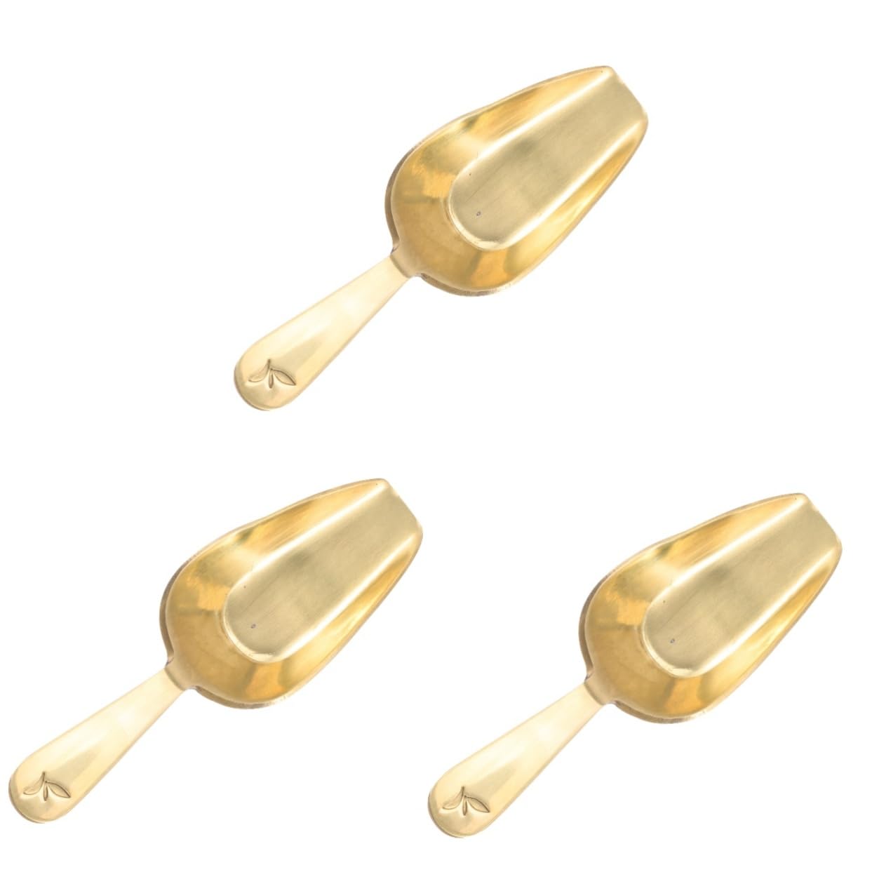 Zerodeko 3pezzi Cucchiaio Ottone Per Tè e Mini Scoop Per Foglie Tè Sciolto Utensile Versatile Rame Per Cucina Per Infusi e Bevande Calde