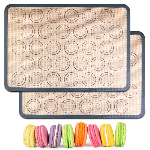 HOOMIL Macaron Silicone Baking Mats 2-Pack, 16.5