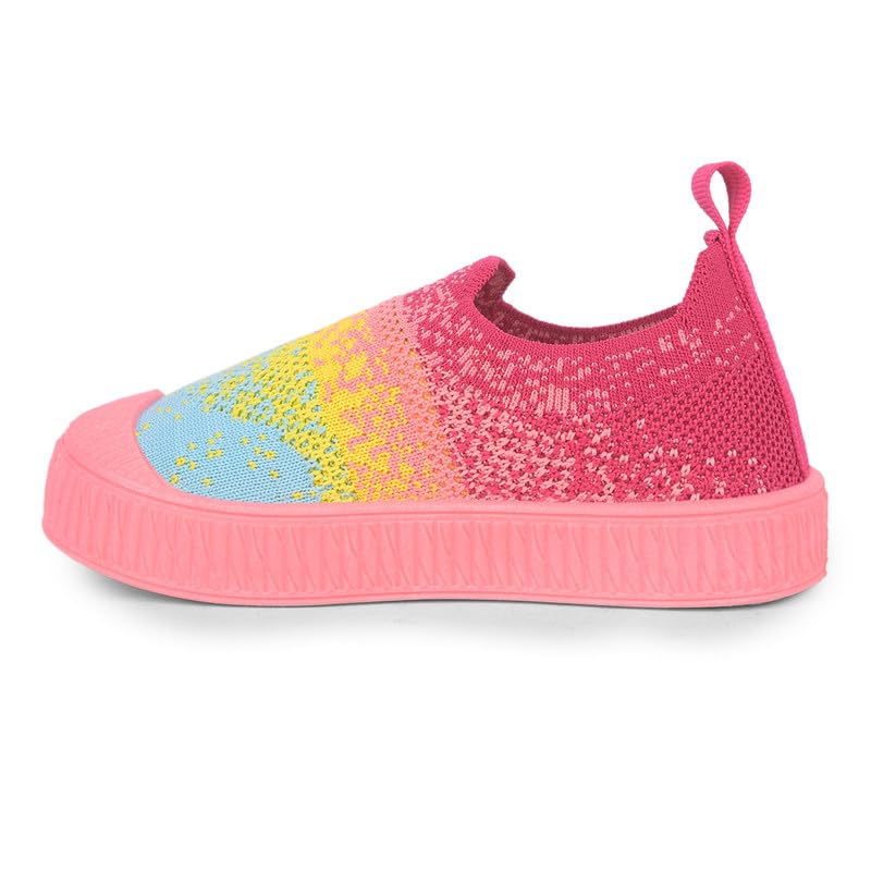 Image of Kids Shoes | Knitted Fabric with Synthetic | Lightweight Kids Footwear | Flexible On Style | Comfortable Walking Play School Outdoor Footwear for Boys and Girls - Pink