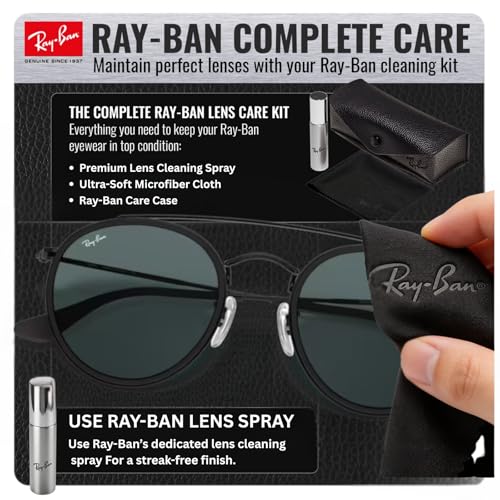 Image of Ray-Ban RB3647N ROUND DOUBLE BRIDGE Round Shaped Sunglasses for Men & Women with Official RAYBAN Eyewear Kit