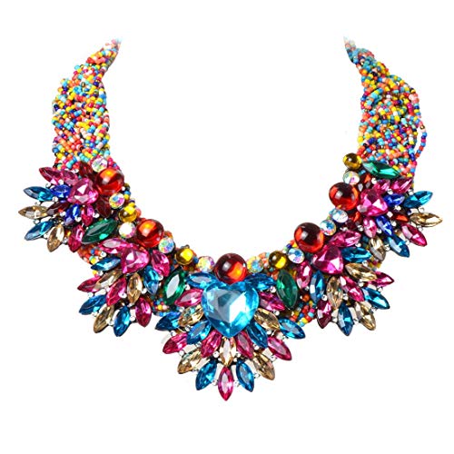Fashion Jewelry Christmas Gift Multicolor Resin Acrylic Beads Cluster Chain Choker Collar Crystal Rhinestone Bib Statement Pendant Necklace - Image 5