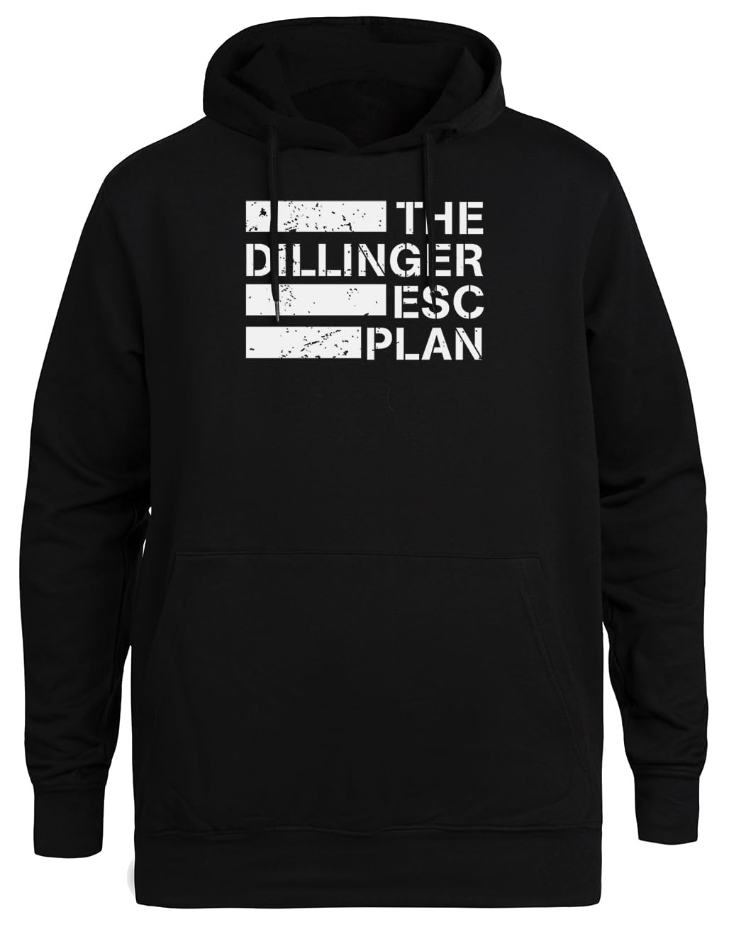 Plan De Escape Dillinger Sudadera con Capucha Negra Unisex Chaqueta Ecológica Unisex Black Hoodie Eco-Friendly Hooded Jacket
