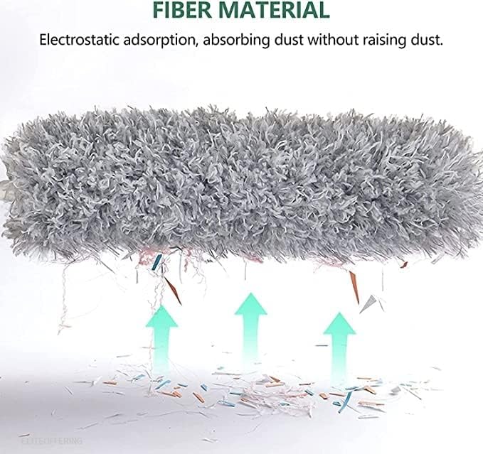 Image of Microfiber Feather Duster Fan Cleaner Mop with extendable Pole 100 Inch with Anti Scratch Bendable Head Brush for Cleaning High Cobweb Stick high Ceiling Fan(Micro Fiber MOP)