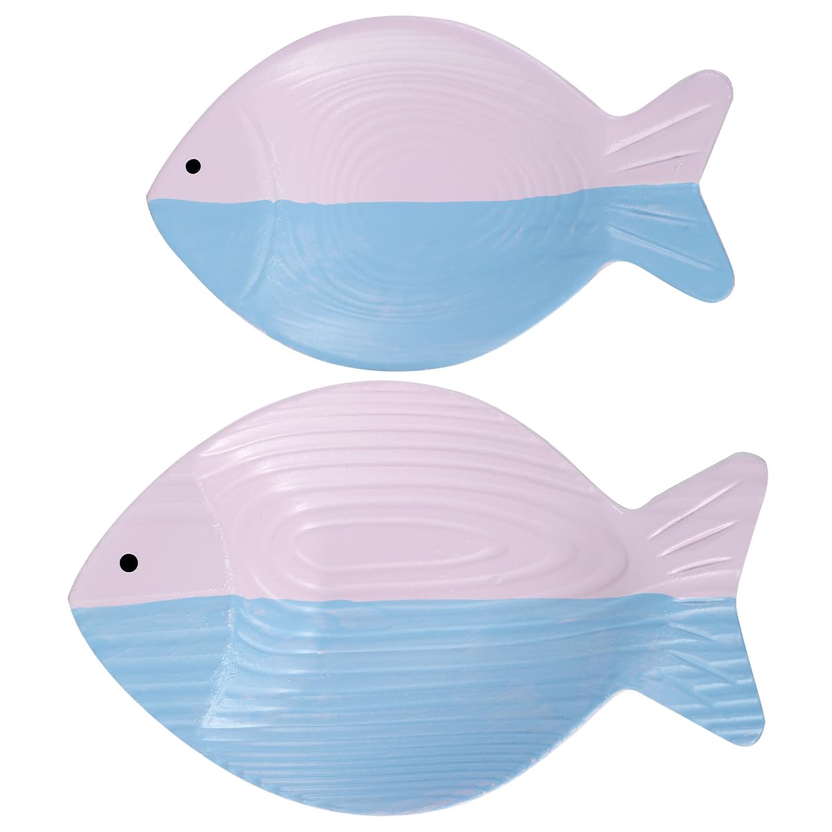 Lot de 2 poissons décoratifs en bois à suspendre