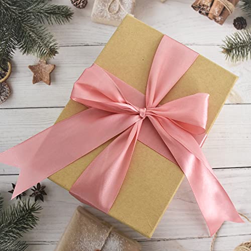 TONIFUL 2 Inch x 25 Yards Wide Rose Gold Satin Ribbon Solid Fabric Ribbon for Gift Wrapping Crafts Chair Sash Eternal Flower Invitation Cards Hair Bows Sewing Party Wedding Decoration - Image 4