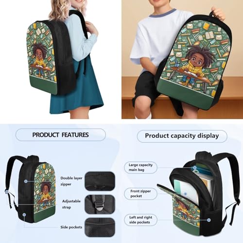 Africa Kids Design Backpack for Kids School, Bookbags Set of 3, School Backpack for Boys Girls with Lunch Box Pencil Case, 17" Lightweight Bookbags for Elementary Schools2