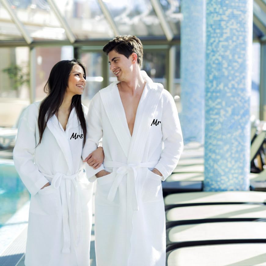 Custom Embroidery Robes with Your Text/Name,Personalized Monogrammed Waffle Knit Lightweight BathRobes for Men Women3