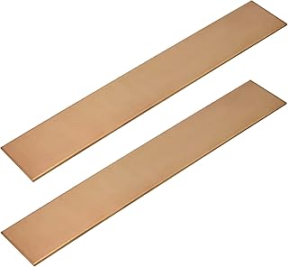 FUNSUEI 2 PCS 3mm Brass Flat Bar, 304.8mm Length 50.8mm Width Metal Solid Brass Bars, Rectangle Plate Mill Stock Solid Flat Mill Stock Knife Making Brass Bar Stock