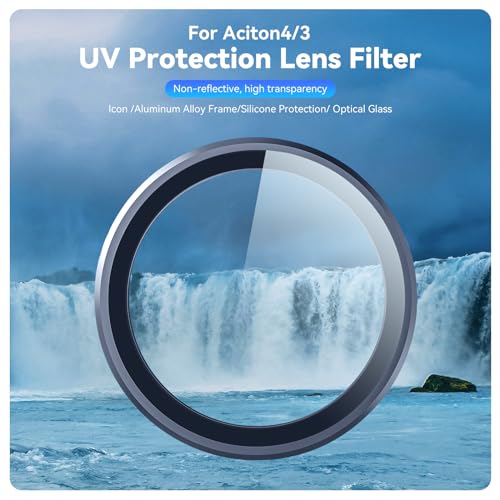 Image of TELESIN UV Filter Lens Filter for DJI Action 4 Osmo Action 3 Accessories, Multi-Layer Coatings HD /Hydrophobic /Scratch Resistant Ultra-Slim Protection Lens Protector for DJI Action 3 4 Accessory