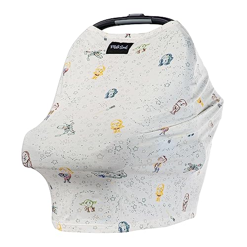 Image of Milk Snob ORIGINAL Star Wars 5-in-1 Cover, Little Galaxy, Added Privacy for Breastfeeding, Baby Car Seat, Carrier, Stroller, High Chair, Shopping Cart, Lounger Canopy - Newborn Essentials, Nursing Top