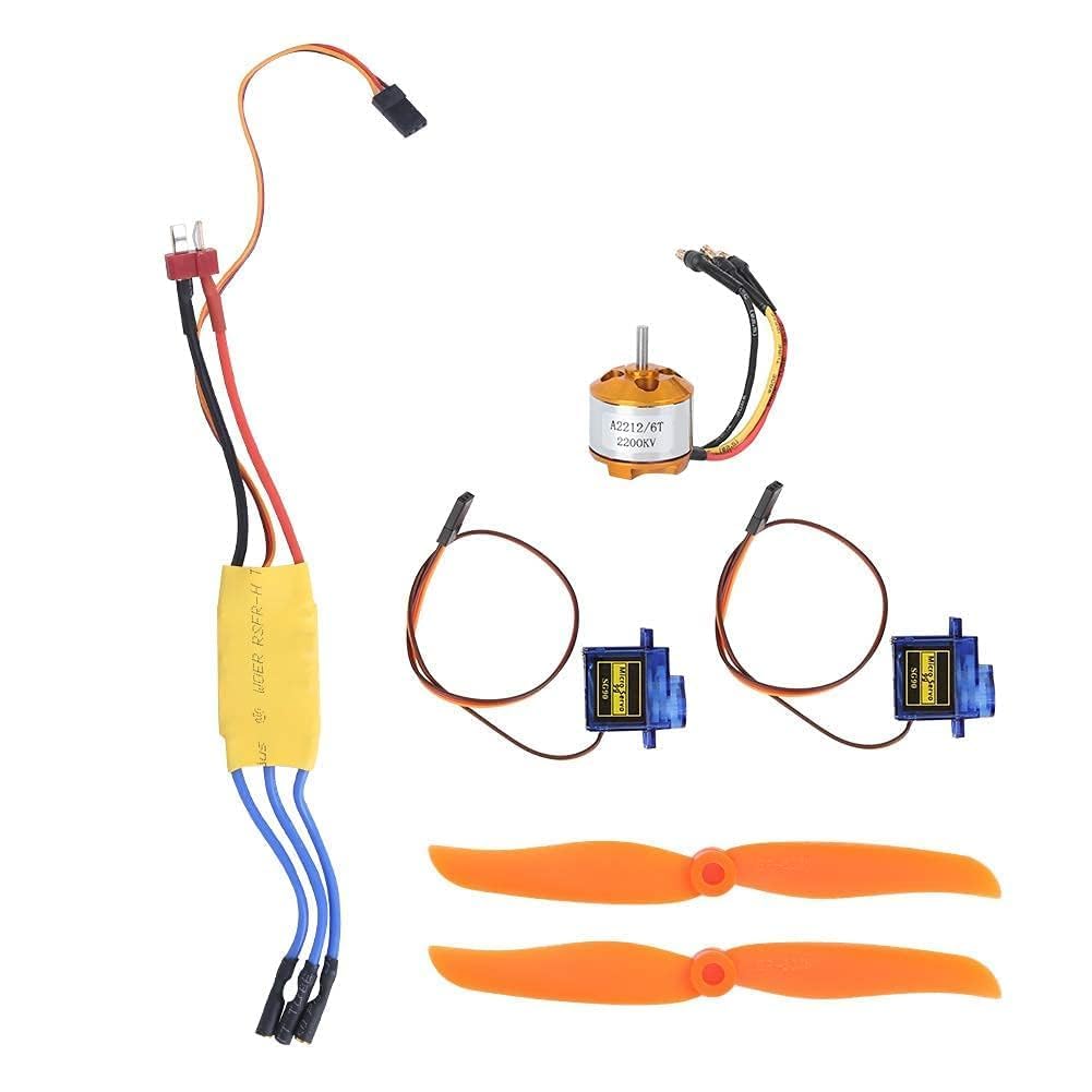 A2212 2200KV Motor sin escobillas 30A ESC SG90 9G Servo 6035 Hélice para accesorios de avión de ala fija RC(2200KV Motor + 6035 Propeller + 9G Servo + 30A ESC)