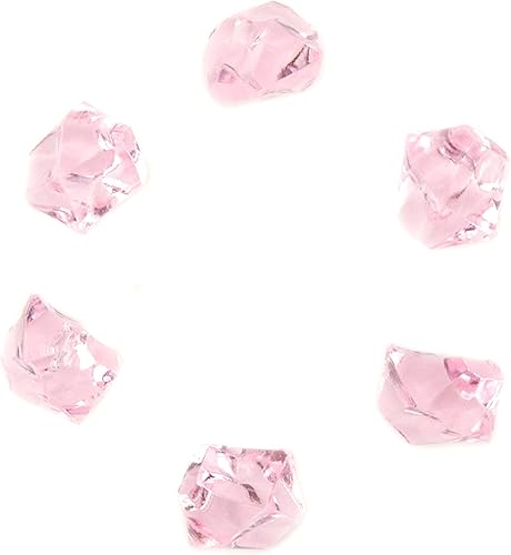 Miniatura 3 de MY MIRONEY 100 piezas de rocas de hielo trituradas falsas de acrílico rosa, cubos de hielo triturados de diamantes artificiales para rellenos de