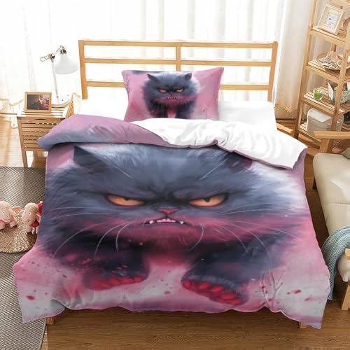 Parure de lit motif chat 3D cadeau idéal lit simple douce