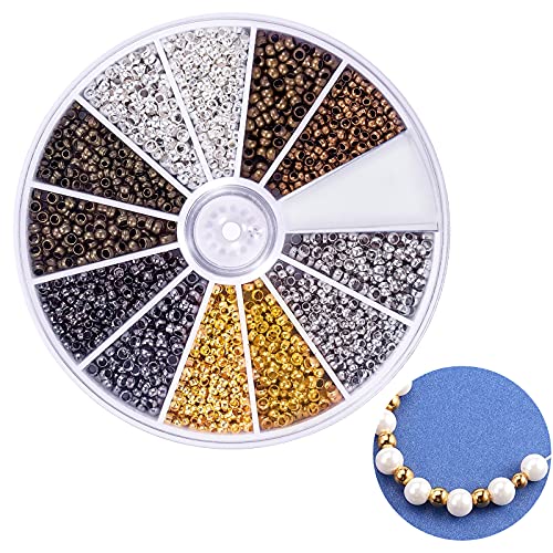 2250pcs Abalorios de Crimpado 2MM 2.5MM Chafas Bisuteria Cuentas de Engarce de Latón para Pulsera Joyería DIY Craft Making Cover
